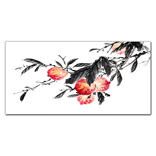 Tableau en verre trempé Coloray 100x50cm impression haute définition motif fruits et branche