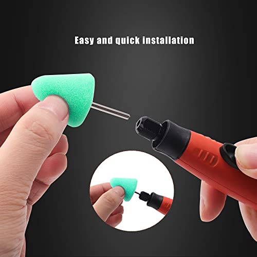 Image of Mini Buffing Polishing Pads, 30Pcs Mini Detail Polishing balls Use On Rotary Tools,Cordless electric drill, Small area Polisher Tool for Tight Area Detailing Polishing Waxing And Sealing Glaze -MNPC30