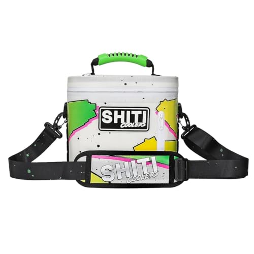 SHITI Coolers Cooler for Camping, Travel, Beach, Soft Lunch Box for Food, Drinks & Ice, Portable, Waterproof 24 Hr Insulated Bag with Shoulder Straps, Customizable (Boozer, 6 Can Cooler)