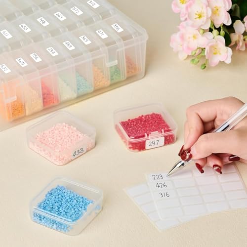 Image of Maxmartt 30 Pack Small Plastic Beads Storage Containers Box, Clear Bead Organizer Case with Snap-Tight Closure Hinged Lid for Storage Small Items, Beads, Crafts, Jewelry, Hardware