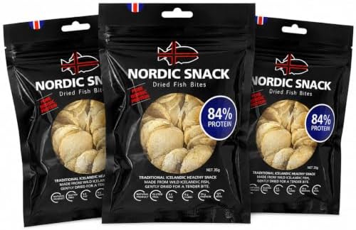 Nordic Catch Freeze Dried Fish Bites - High Protein Crisps Made From Wild-Caught Icelandic Cod and Haddock Fish - Keto Protein Snacks, High Protein Chips, Healthy Snack with Omega-3s, 35g Resealable Bag