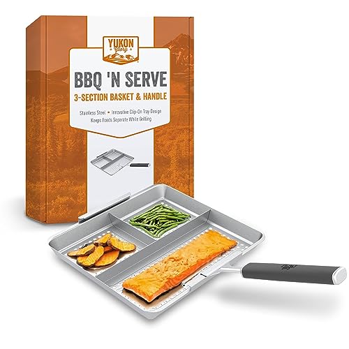 Yukon Glory™ BBQ 'N SERVE 3 Section BBQ Grill Basket