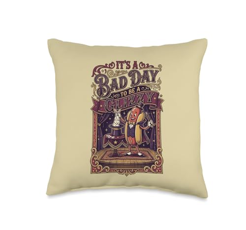 It's A Bad Day to Be A Glizzy Hotdog Magic Funny Wiener Throw Pillow
