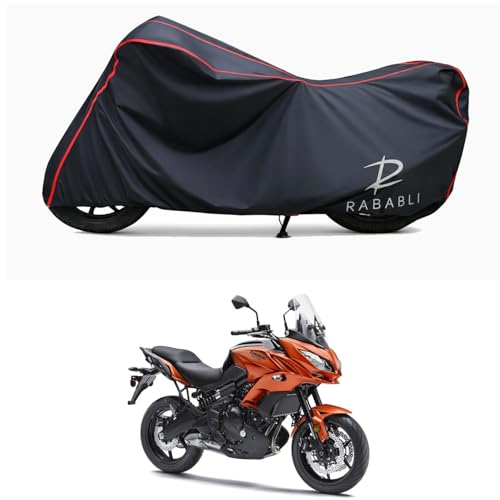 Image of Waterproof Bike Body Cover Compatible for | KawasaVersys 650 ABS BS6 | Taffeta Fabric, Red Piping Design, Bottom Elastic Fit | Dustproof, Sun UV & Rain Protection for All Bikes