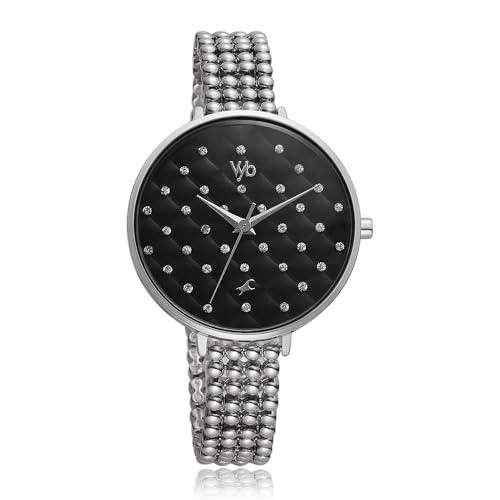 Fastrack Vyb Iconique Quartz Analog Black Dial Metal Strap Watch for Girls-FV60014SM01W (B0CT61MQTZ) Amazon Price History, Amazon Price Tracker
