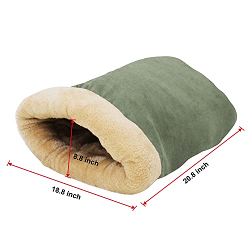 Goopaws 4 In 1 Self Warming Burrow Cat Bed, Pet Hideway Sleeping Cuddle Cave (Sage Green) #TOP3