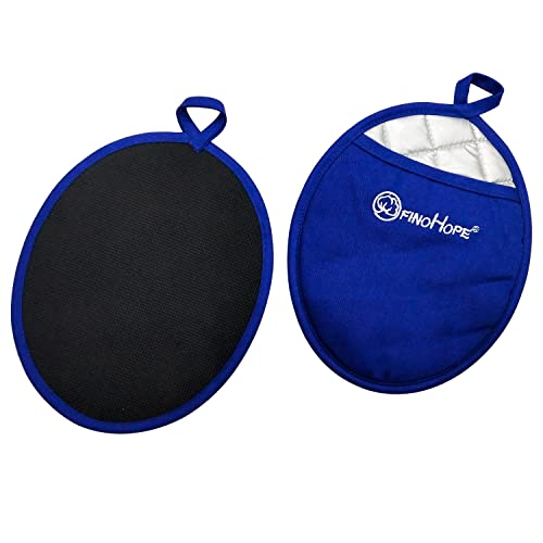 Basic Cotton Pot Holder Heat Resistant Potholders For Cooking And Baking , Classic Blue , 2 Pack #TOP1