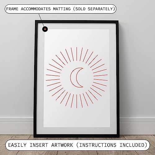 Craig Frames 1WB3BK2436 24X36 Modern Black Poster Frame With Clear Plexiglass - Elegant Matte Finish thumb #6