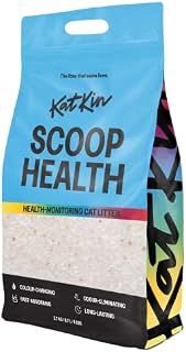 KatKin Scoop Health Litter (2.7kg/6.7L bag): Health-Monitoring Colour-Changing Cat Litter Made With Odour-Eliminating, Fast-Absorbing, Long-Lasting Silica Crystals  For Kitten and Cat Litter Trays