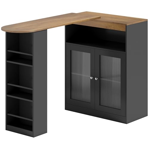 HOMCOM Mesa de Bar Extensible y Giratoria