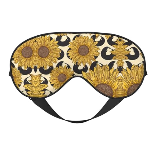 Máscara unisex para dormir con estampado de girasol, suave y cómoda, para viajes, yoga, trabajo por turnos