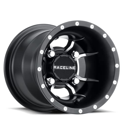 Raceline Wheels A77 MAMBA UTV/ATV Wheel Black Machined Finish 9x8' 4x110', -34.5 mm offset/(3.14'B/S)