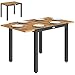 Outsunny Gartentisch, ausziehbar, 120/80 x 70 cm, ausziehbar, rechteckig, mit Stahlrahmen und Akazienholzplatte, für 4-6 Personen, für Terrasse, Natur