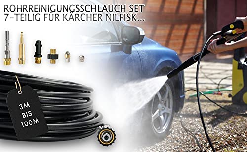 Lot 14 Raccords Et Buses Pour Nettoyeur Haute Pression - Compatible Kärcher, Nilfisk, Bosch, Etc. - Raccord M22 X 1,5 - Tuyau Jusqu'à 200 Bar