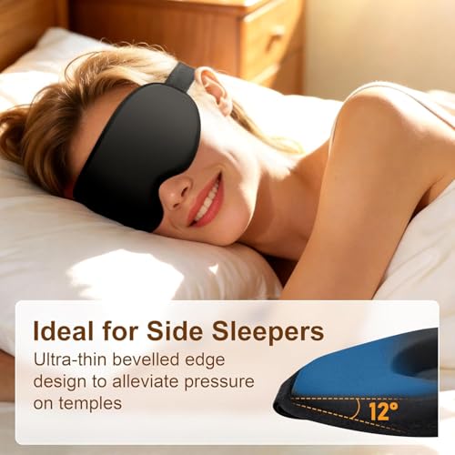 Image of Cooling Sleeping Eye Mask with Adjustable Strap, Soft Fabric, Night Blindfold for Comfort and Travel