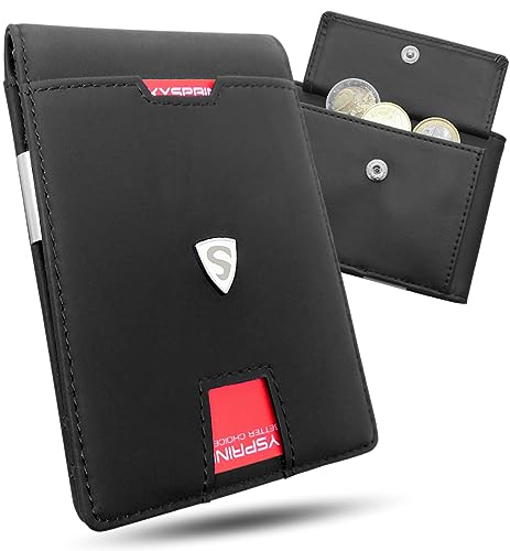 FANDARE Leder Geldbörse - Kompakte Brieftasche Mit Münzfach