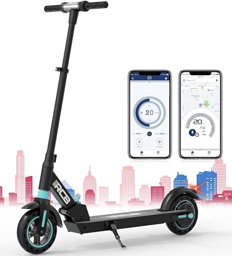 RCB Electric Scooter, Ultra Portable Electric Scooter with APP, Cruise Control, 3 Speed Mode, LCD Display, Innovative Folding Method, Electric Scooter Adult
