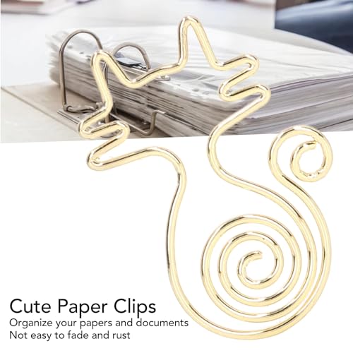 100Pcs Gold Paper Clips Cute Cat Dog Animal Paper Clips Metal Clips for Files Paper Funny Paper Clips Bookmarks Planner Clips Small Paper Clips Home Office Supplies(Cat Clip) - Image 2