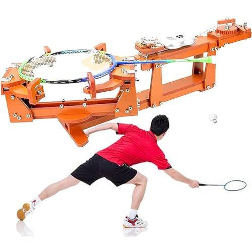 Máquina encordadora de raquetas, cabrestante fijo de 6 puntos, rotación de 360° y panel de control, tracción constante de >60 libras, no doblada, para raquetas de tenis y bádminton