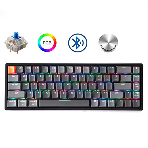 Keychron K6 68-Key Wireless Bluetooth/USB Wired Gaming Mechanical Keyboard, Compact 65% Layout RGB