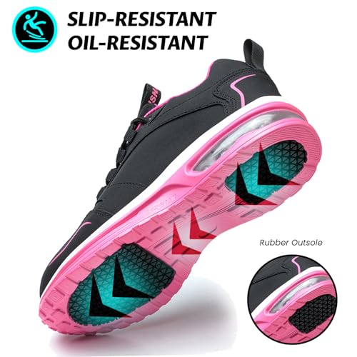 Image of LANSNBO Waterproof Steel Toe Shoes for Women Non Slip Sneakers