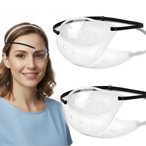 Vandorla Cataract Surgery Eye Shield 2 Pack Medical Eye Patch with Adjustable Head Strap for Sleeping After Cataract Post Surgery Eye Protection for Adults & Kids (Left Eye)