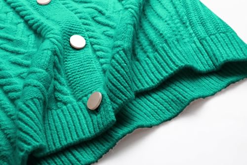 Image of CHARTOU Women Winter Thick Cardigan Lapel Collar Button Down Chunky Knit Coatigan Sweater Jacket