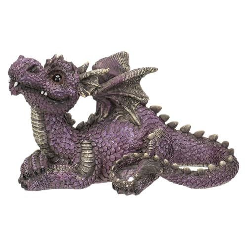 Figurine de dragon couché violet Pacific Giftware déco maison jardin - 2
