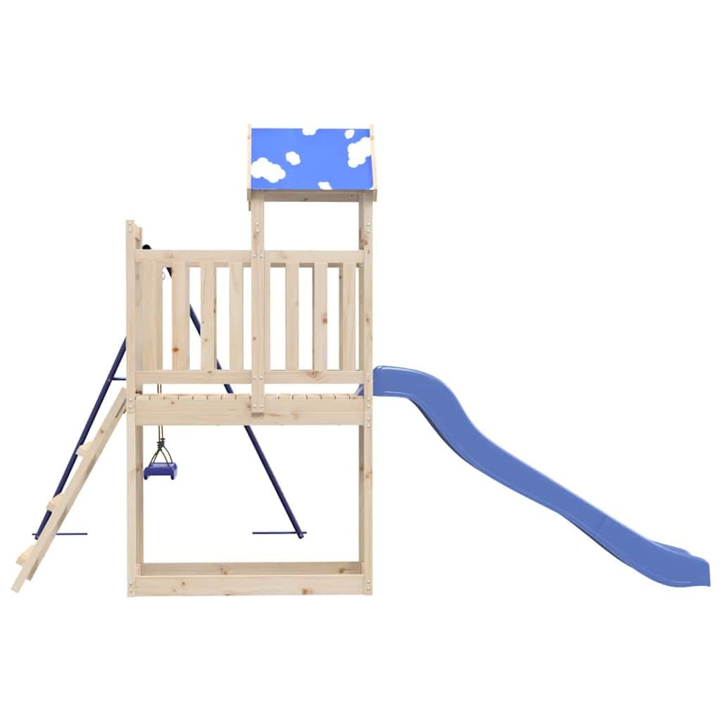 vidaXL Set da Gioco da Esterno in Legno Massello di Pino con Scivolo