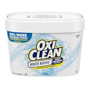 OxiClean White Revive Poudre détachante enzymatique pour lessive, efficace sur la graisse, le sang, les taches de vin et plu