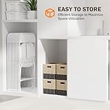 Bonnlo Folding Chairs Set of 12, White Plastic Chair Sturdy Seat with Metal Frame, Perfect for Party, Event, Wedding, Birthday, Office, Outside Entertaining - Image 5