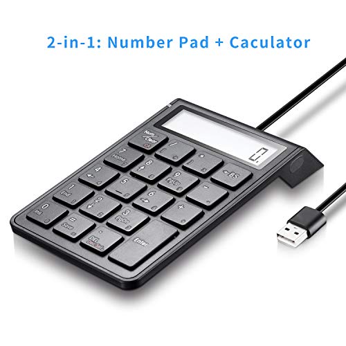 SUNREED USB Numeric Keypad, Ultra Portable Number Pad Keyboard with Calculator for Laptop
