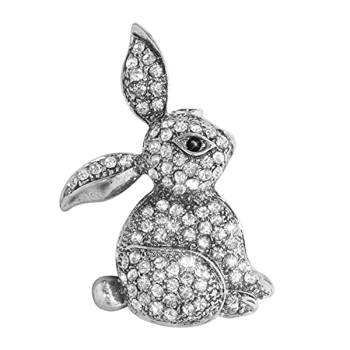 KristLand Vintage Broche Lapin Tout Cristal Broche Animal Corsage Art Déco Vintage Broche Lapin Mignonne Party Cadeaux pour Femmes Hommes Cover