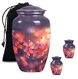 Flower Urn, Cremation Urns for Human Ashes, Cool Urns for Ashes, Urns for Ashes Adult Male, Mini Urns for Human Ashes, Urn for Burial in ground(Size - 10inch 1Pcs, 3inch 2Pcs)