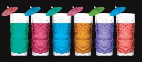 LEMONSODA Clear Tropical Tiki Glasses, Set of 6-15oz - Perfect for Exotic Cocktails, Lemonade, Ice Tea, Mixed Drinks- Rum, Mai Tai, Pina Colada, Punch, Bar Drinkware - Housewarming Gifts - Image 7