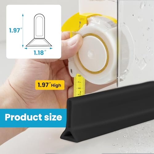 DLYYPLUS 1m Schwallschutzleiste Dusche Selbstklebend, Flexibel Silikon Selbstklebend Wasserstopper Dusche Boden, Schwallschutz Nass-und Trocken-Trennung Duschleiste Boden, für im Bad,Küchenspüle