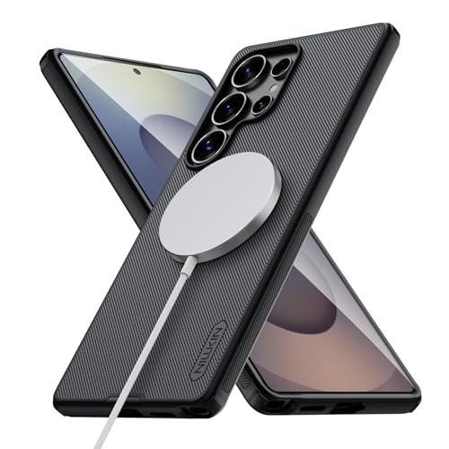 Nillkin Magnetic Shockproof for Samsung Galaxy S25 Ultra Case Magsafe, [Military-Grade Protection] [Anti-Scratch & Slip] [Compatible with MagSafe] Slim Case for Galaxy S25 Ultra Case Magsafe, Black