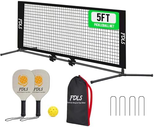 FDLS 5Ft Mini Pickleball Net with 2 Paddles&Pickleball for Traini...