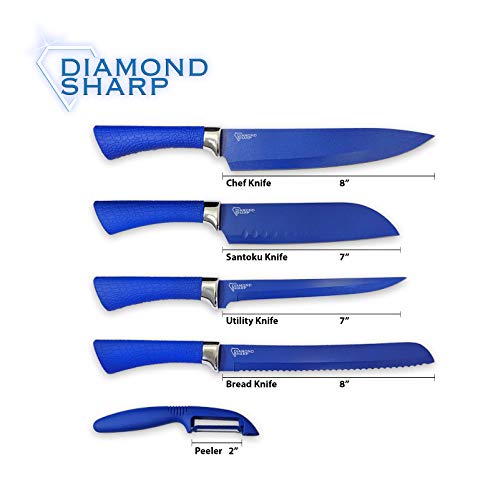 Diamond Gourmet DSMC6/DSKS Diamond Sharp Chef Knife Set, 1 box (12 pieces)
