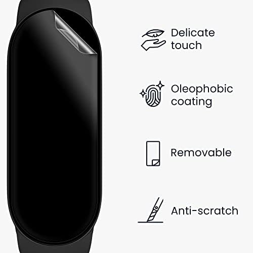 kwmobile Screen Protectors Compatible with Xiaomi Mi Smart Band 6 / Mi Band 6 / Band 5 - Set of 3x Clear TPU Films - Transparent
