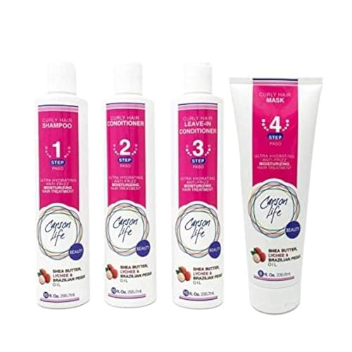 CARSON LIFE 4 Stage Hair Care System Kit For Curly Hair -