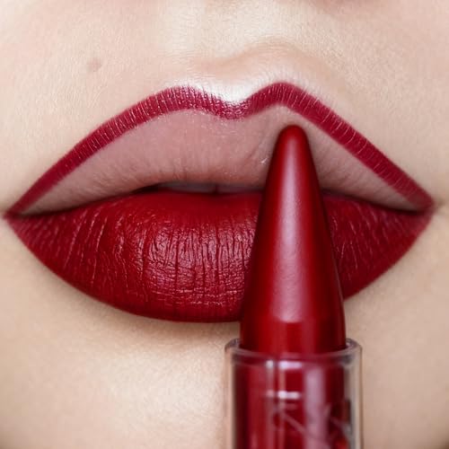 Image of Depuplum Dark Red Lipstick Gradient Matte Lip Liner Combo for Women