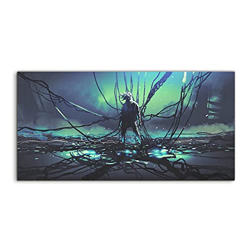 Tableau acrylique 120x60cm futuristic cables déco salon moderne