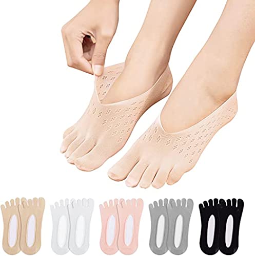 5/6 pares Meias de compressão ortopédica, meias femininas de bico dividido, cinco dedos, meias de io