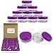 50 New Empty 5 Grams Acrylic Clear Round Jars - BPA Free Containers for Cosmetic, Lotion, Cream, Makeup, Bead, Eye shadow, Rhinestone, Samples, Pot, Small Accessories 5g/5ml (PURPLE LID)