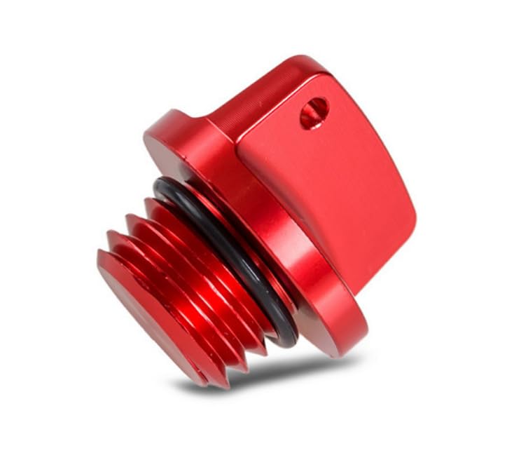 M20 x 2.5 Universal Motorcycle Engine Oil Filler Cap Screw Cover Plug Gray with O-ring Valve Oil Cap Transmission Tank Cover (Red)