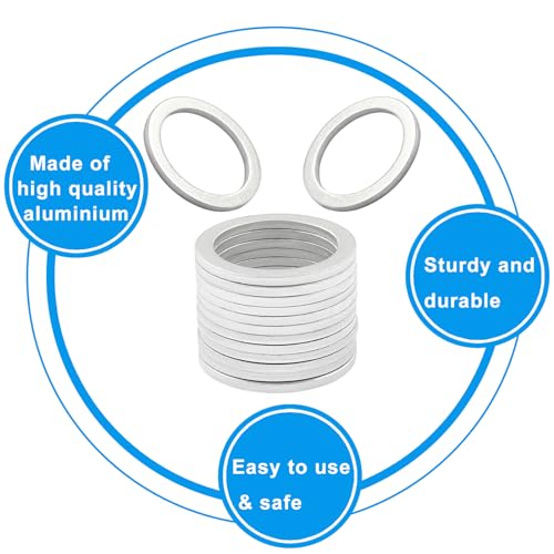 Image of 15Pcs Aluminum Oil Drain Plug Gasket Crush Washers 18mm Inner Diameter Washers Seals Rings Used for Oil Change