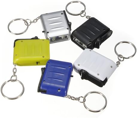 2 LED Mini Dynamo Wind-Up Keychian Keyring Light Five Colors