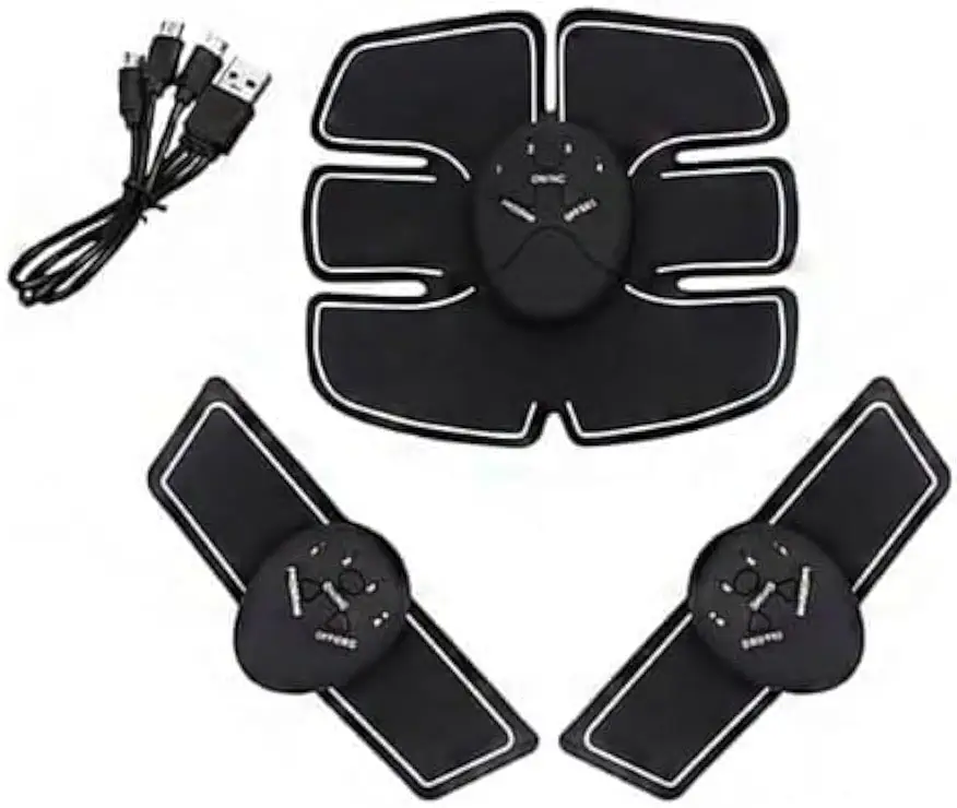 Tonificador Muscular Abdominal EMS | Estimulador Elétrico para Definição e Queima de Gordura | Aparelho de Ginástica Passiva Bivolt (110v/220v) | Treino em Casa para Abdômen Definido