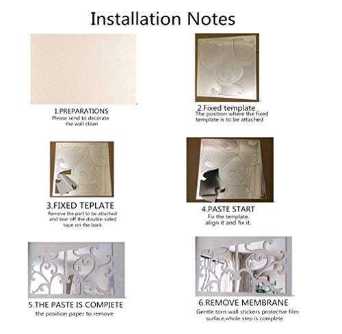 3D Mirror Wall Stickers, 4 Pcs Acrylic Square Geometric Pattern Diy Art Decals, Self Adhesive Mirror Plastic Wall Sheet Tiles Home Decoration For Living Room Bedroom Stair Wall Decor (Square- 4Pcs) #TOP3